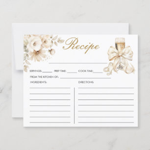 Perlen und Prosecco Brautparty Rezeptkarte