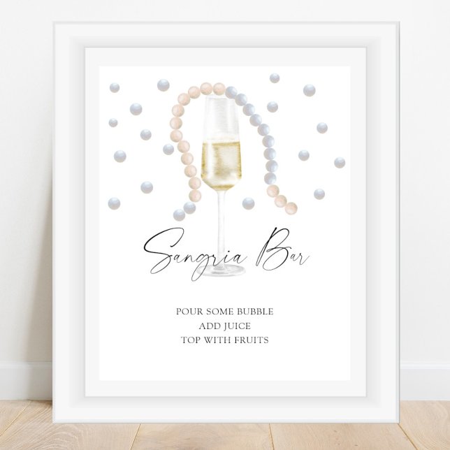 Perlen und Prosecco Brautparty - Sangria Bar Poster (Von Creator hochgeladen)