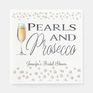 Perlen und Prosecco-Brautparty Serviette