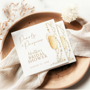 Perlen und Prosecco-Brautparty Serviette