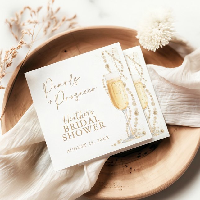 Perlen und Prosecco-Brautparty Serviette (Von Creator hochgeladen)