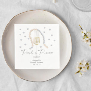 Perlen und Prosecco - Brautparty Serviette
