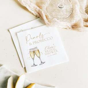 Perlen und Prosecco-Brautparty Serviette