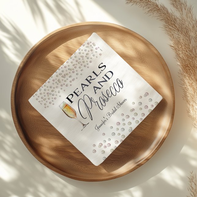 Perlen und Prosecco-Brautparty Serviette (Von Creator hochgeladen)