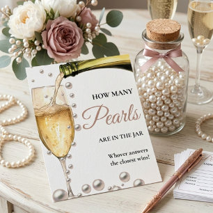 Perlen und Prosecco Brautparty Wie viele Perlen Poster