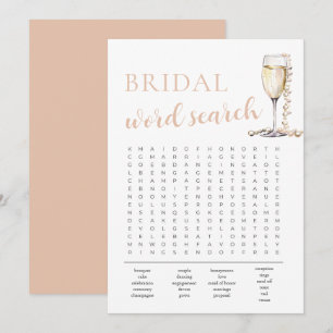 Perlen und Prosecco Brautparty Word Search Game Einladung