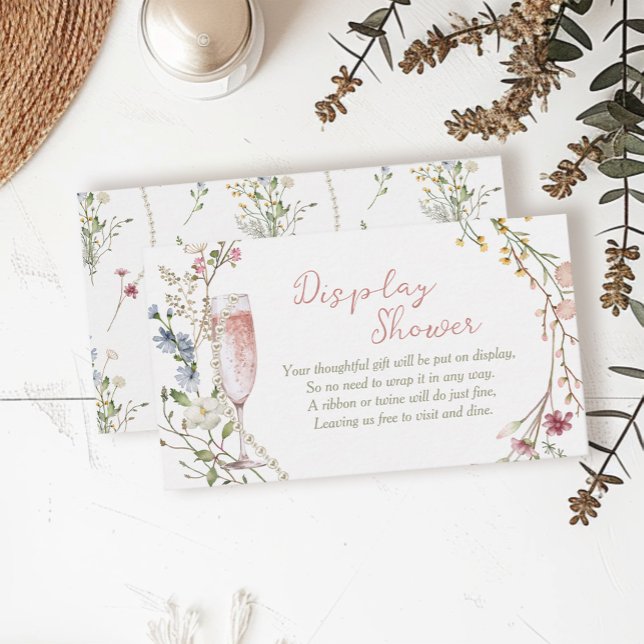 Perlen und Prosecco Bridal Display Dusche Begleitkarte (Von Creator hochgeladen)