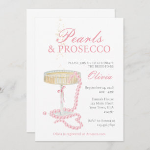 Perlen und Prosecco Bridal Dusche Einladung