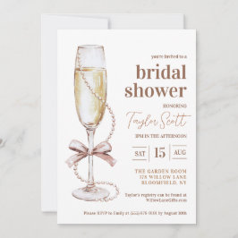 Perlen und Prosecco Bridal Dusche Einladung