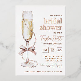 Perlen und Prosecco Bridal Dusche Einladung