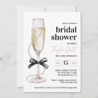 Perlen und Prosecco Bridal Dusche Einladung