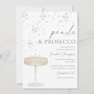 Perlen und Prosecco Bridal Dusche Einladung