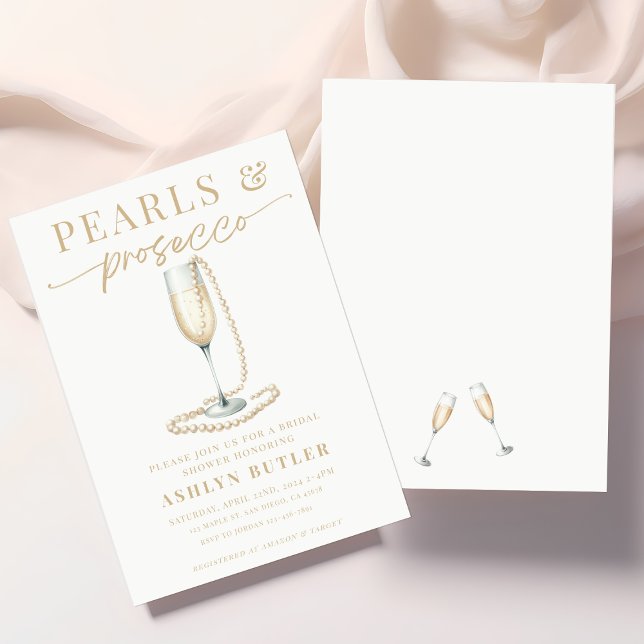 Perlen und Prosecco Bridal Dusche Einladung (Von Creator hochgeladen)