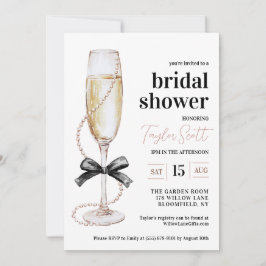 Perlen und Prosecco Bridal Dusche Einladung