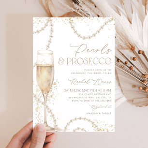 Perlen und Prosecco Bridal Dusche Einladung, Birne Einladung