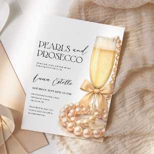 Perlen und Prosecco Elegante Bogen Brautparty-Einl Einladung