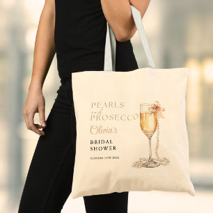 Perlen und Prosecco Elegante Hochzeitsdusche Tragetasche