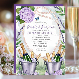 Perlen und Prosecco Elegantes Brautparty Einladung