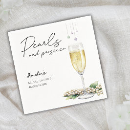 Perlen und Prosecco Elegantes Brautparty Serviette