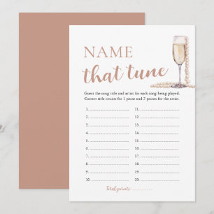 Perlen und Prosecco Errate den Titel Bridal-Spiel Einladung