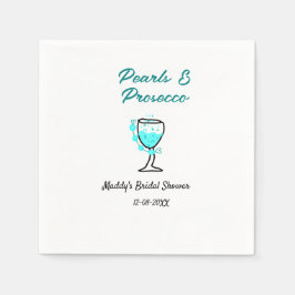 Perlen und Prosecco-Junggesellinnenabschied blau s Serviette