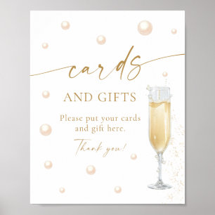 Perlen und Prosecco-Junggesellinnenabschied-Karten Poster