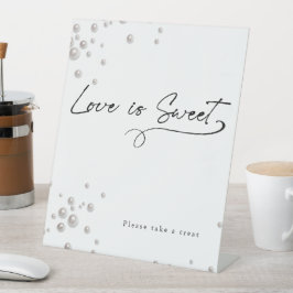 Perlen und Prosecco minimal Modernes Brautparty Sockelschild