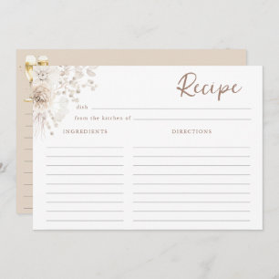 Perlen und Prosecco-Rezept-Karte Einladung