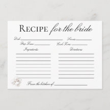 Perlen und Prosecco Rezeptkarte für die Braut