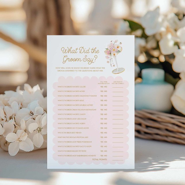 Perlen und Prosecco Was hat das "Groom Say Game" g (Pearls and Prosecco what did the groom say? Game)