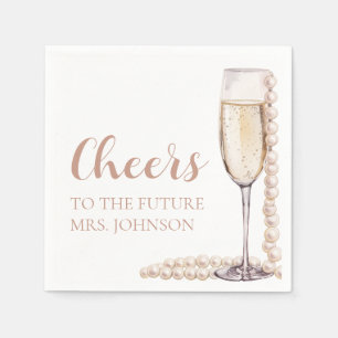 Perlen und Prosecco Zukunft Frau Brautparty Serviette