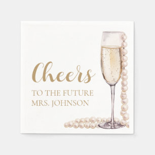 Perlen und Prosecco Zukunft Frau Brautparty Serviette
