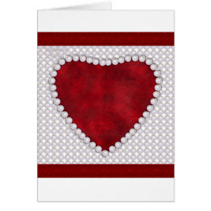 Perlen und rotes Velvet Herz Valentine