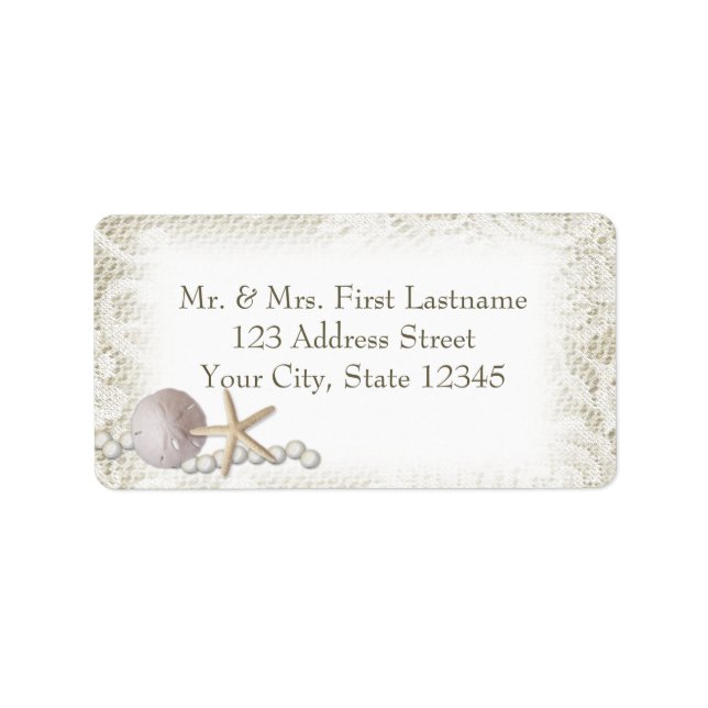 Perlen und Spitzen Adressaufkleber (Vorne)