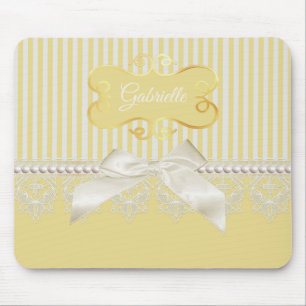 Perlen und Spitzen Gold Streifen Elfenbeinkühe mit Mousepad