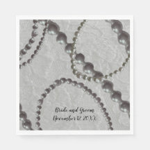 Perlen und Spitzen Hochzeitspapier Napkins