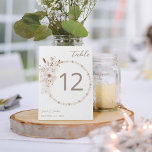 Perlen und Weiße Flora Beige 2 Tischnummern<br><div class="desc">Dress up your wedding oder Party Tische mit Ihrer Pearls & White Floral Beige 2 Tischnummer Card.</div>