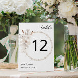 Perlen und Weiße Tischnummer<br><div class="desc">Dress up your wedding or Party tables with your Pearls & White Floral Beige Tischnummer Card.</div>