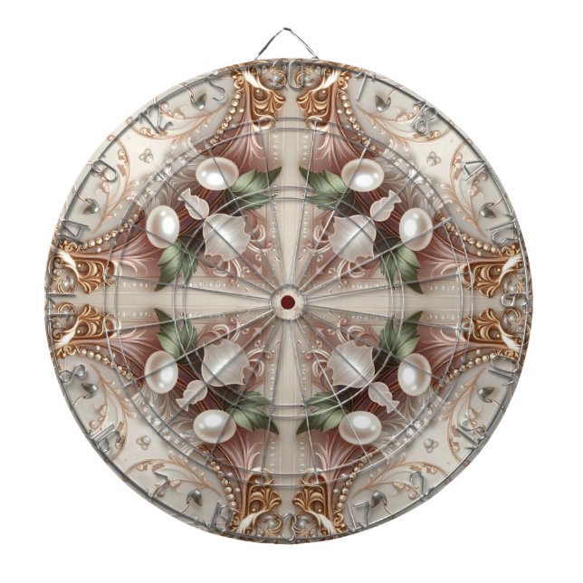 Perlen-Verzierungen Dartboard Dartscheibe (vorne)