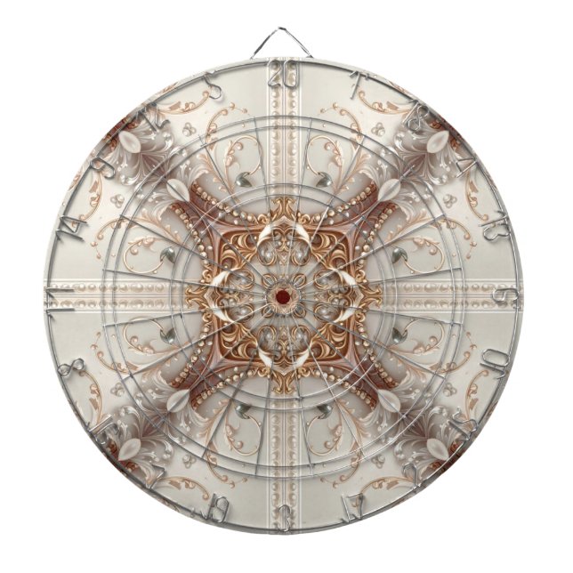Perlen-Verzierungen Dartboard Dartscheibe (vorne)