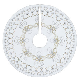 Perlen-Weihnachtsengel der Freude-Kreis-Gewohnheit Polyester Weihnachtsbaumdecke