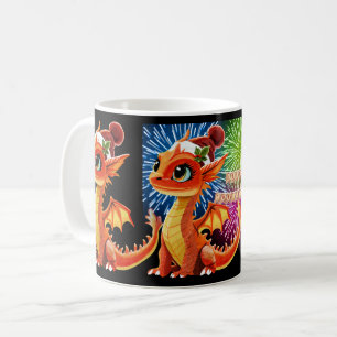 Perlendrache für Frohe Weihnachten Kaffeetasse