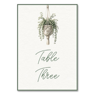 Perlenfolge: Boho Chic Botanical Greenery Tischnummer