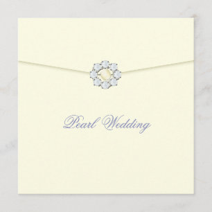Perlenhochzeit mit Diamanten und Perlen Einladung