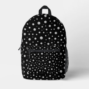 Perlenmuster auf schwarzem Hintergrund Bedruckter Rucksack
