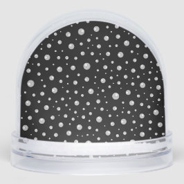 Perlenmuster auf schwarzem Hintergrund Schneekugeln