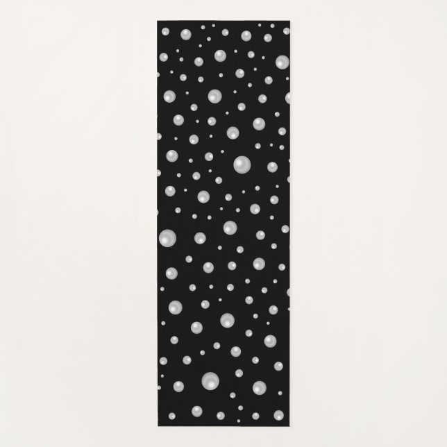 Perlenmuster auf schwarzem Hintergrund Yogamatte (Vorderseite)