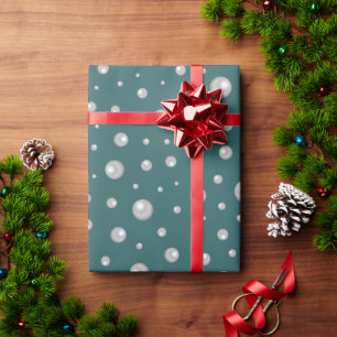 Perlenmuster auf transformierendem Türkis-Hintergr Geschenkpapier