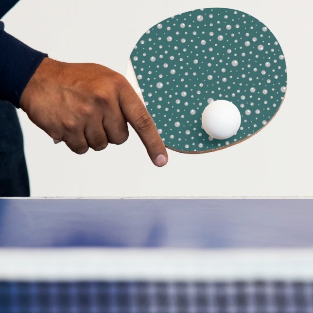 Perlenmuster auf transformierendem Türkis-Hintergr Tischtennis Schläger (InSitu)