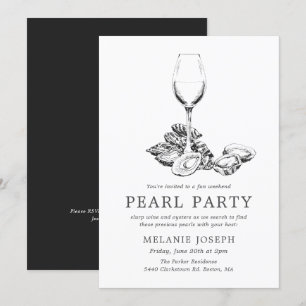 Perlenparty-Probefeier Minimalistischer Stil Einladung
